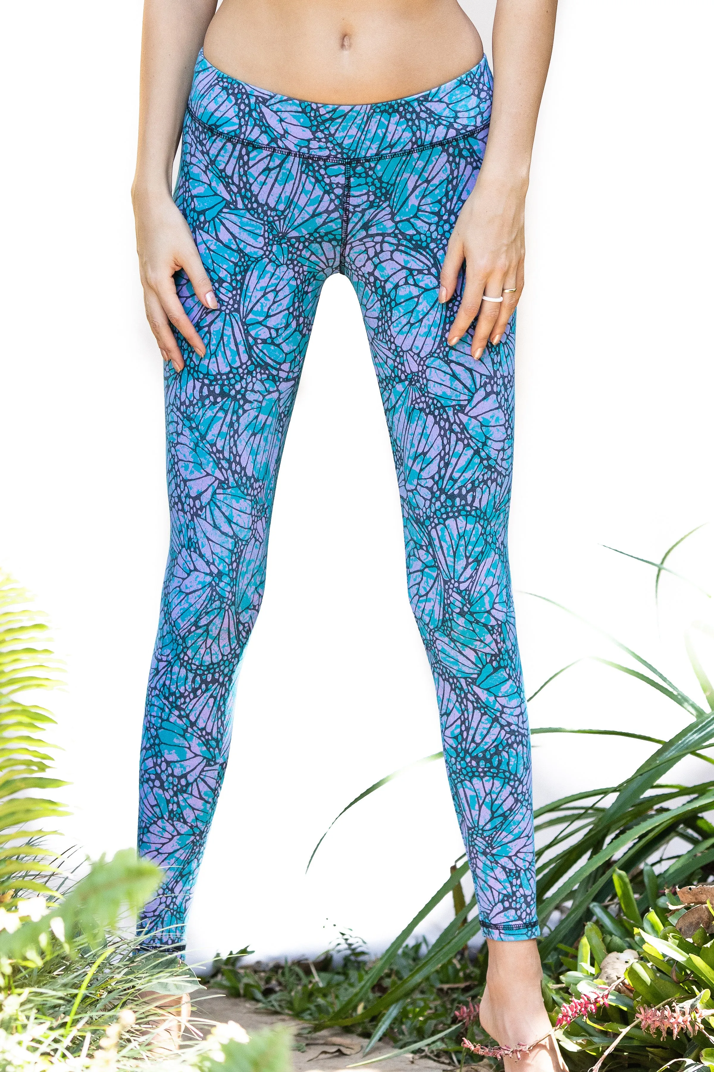 Butterfly Leggings - Turquoise Pink