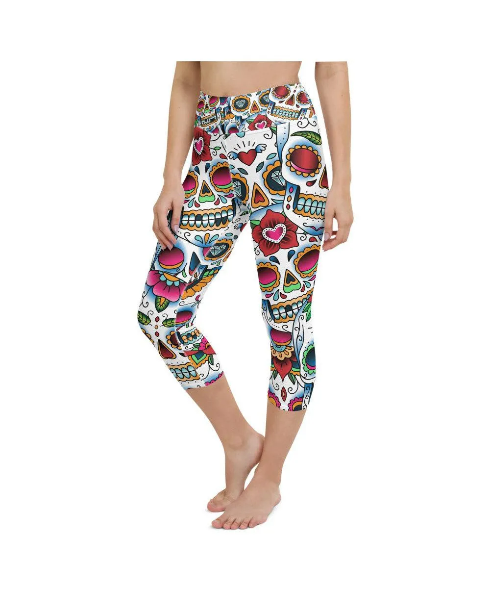 Colorful Dead - Sugar Skull Yoga Capris