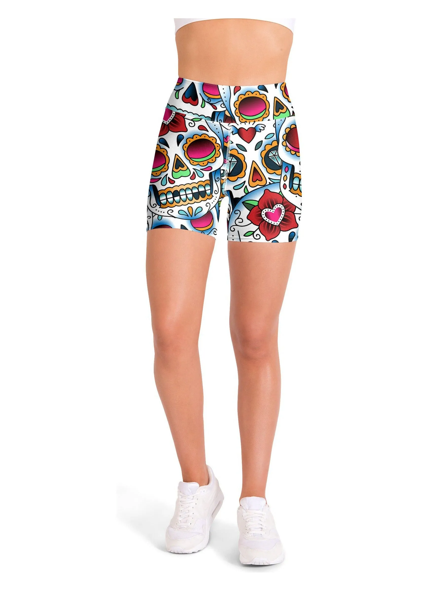 Colorful Dead - Sugar Skull Yoga Shorts