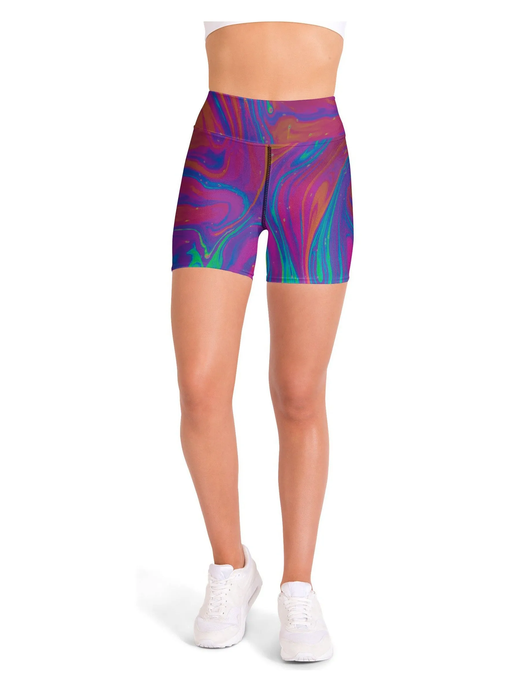 Colorful Splash Yoga Shorts