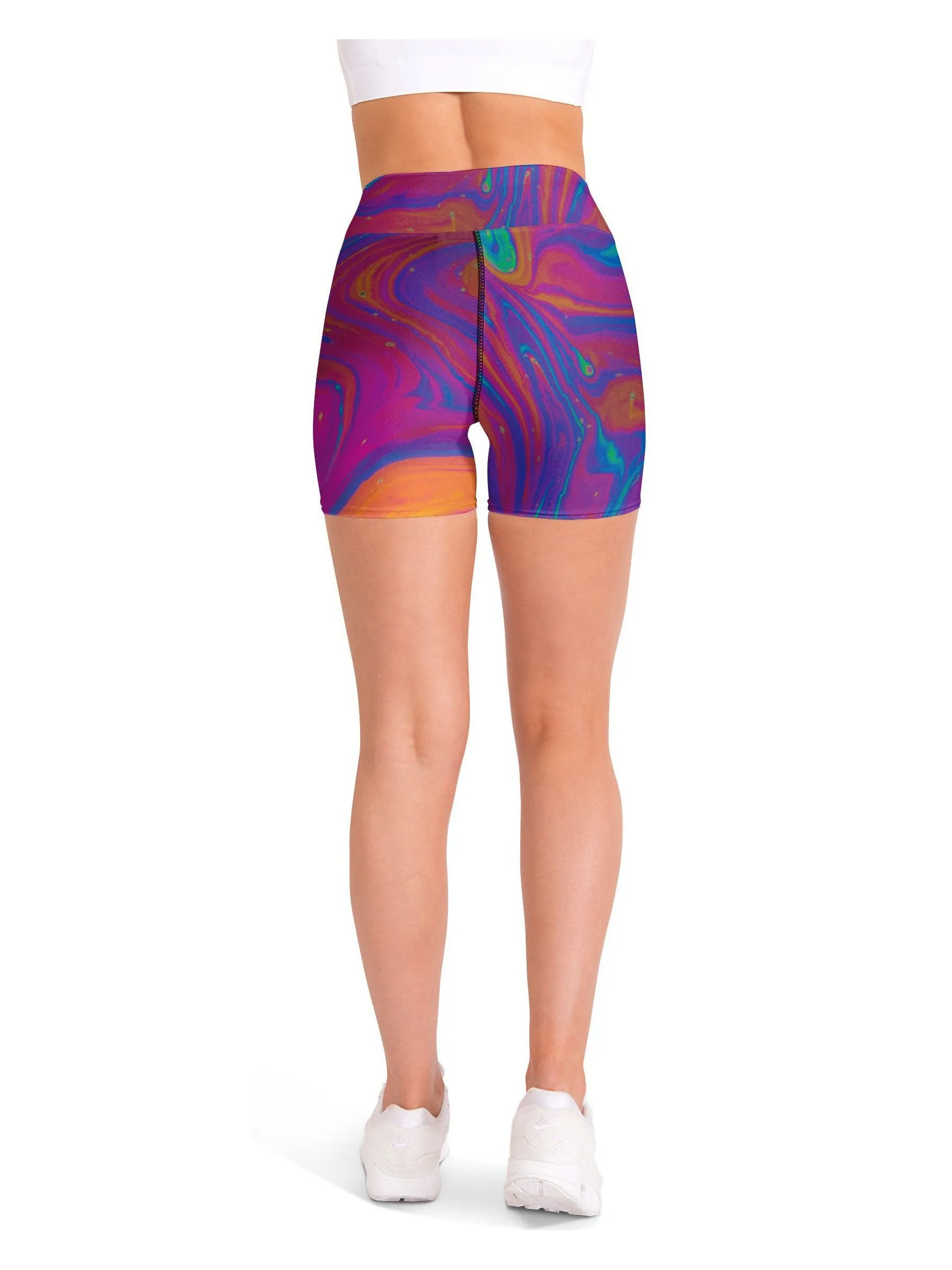 Colorful Splash Yoga Shorts