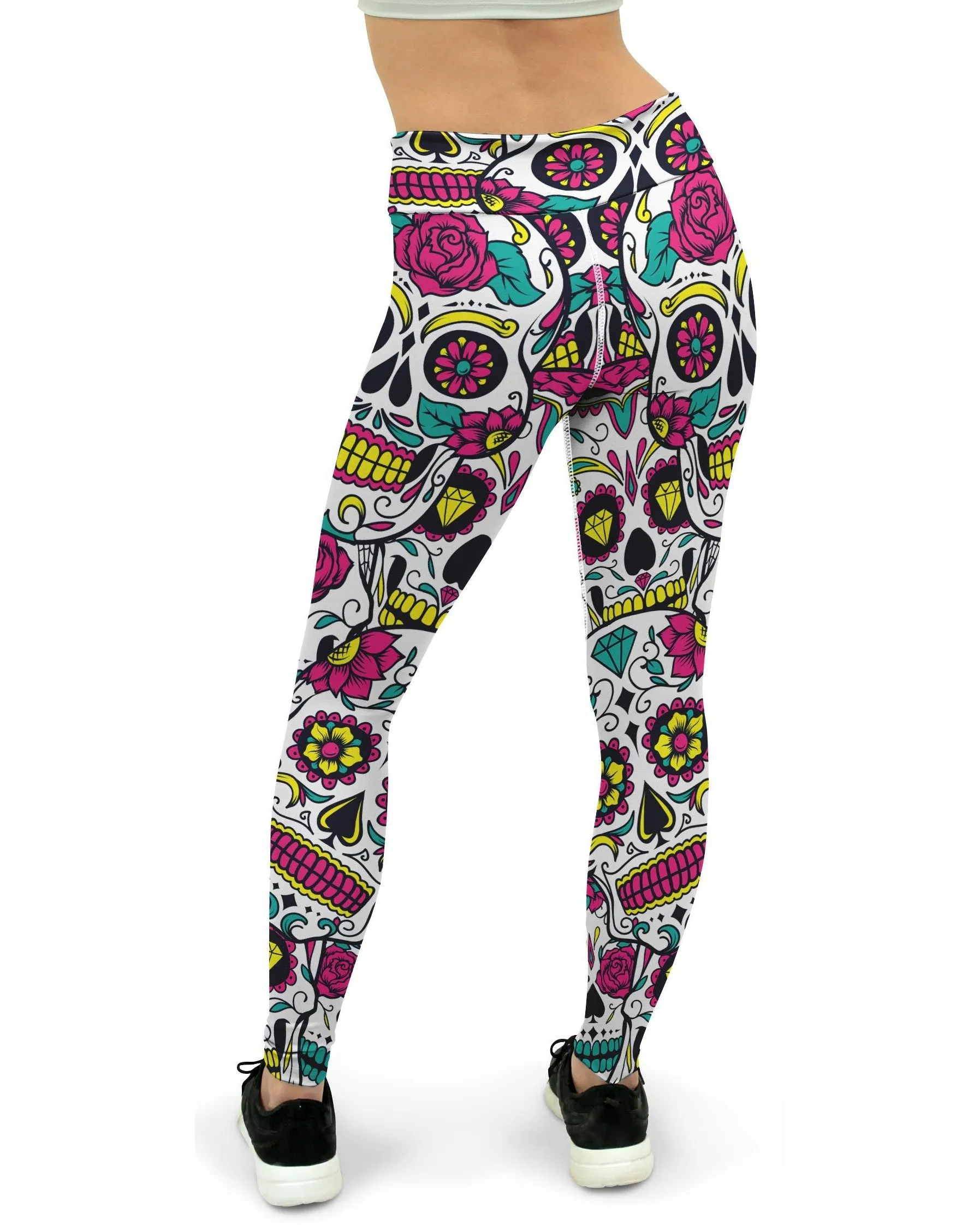 Colorful Sugar Skull Yoga Pants