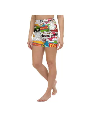 Comic Book Super Hero Yoga Shorts