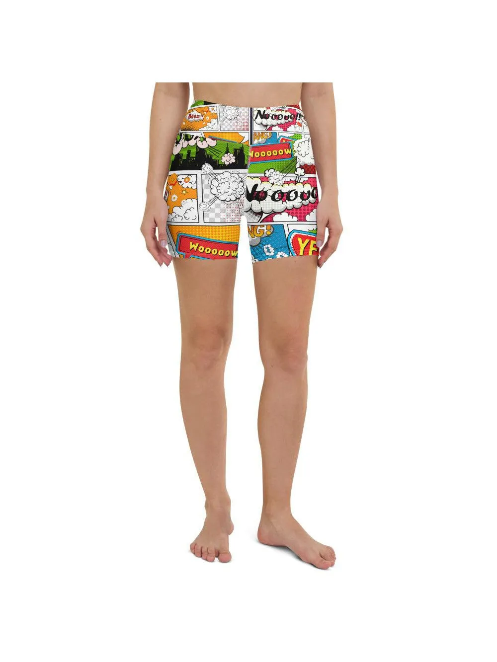 Comic Book Super Hero Yoga Shorts