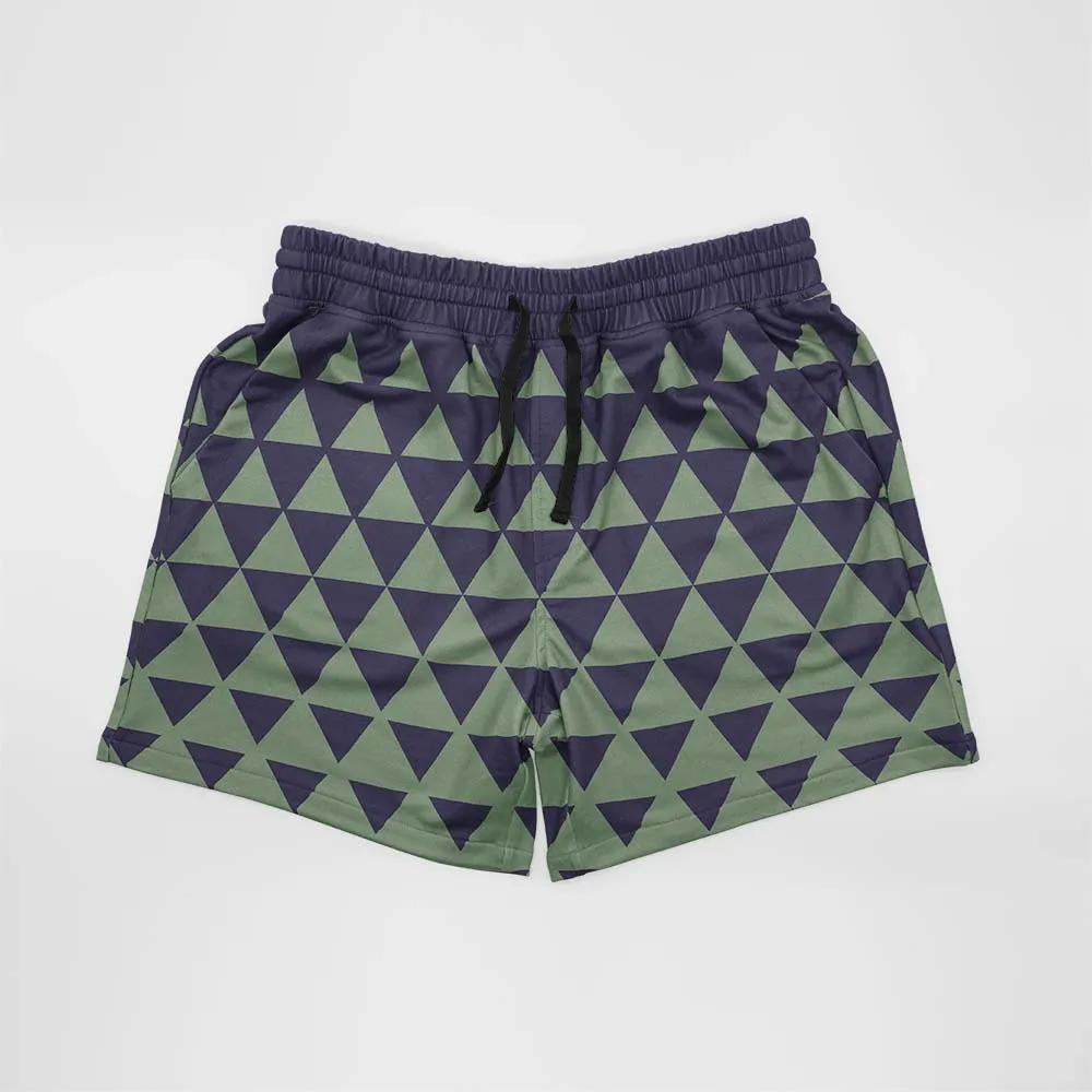 Compass Men's Casual Athletic Shorts in Blue & Sage