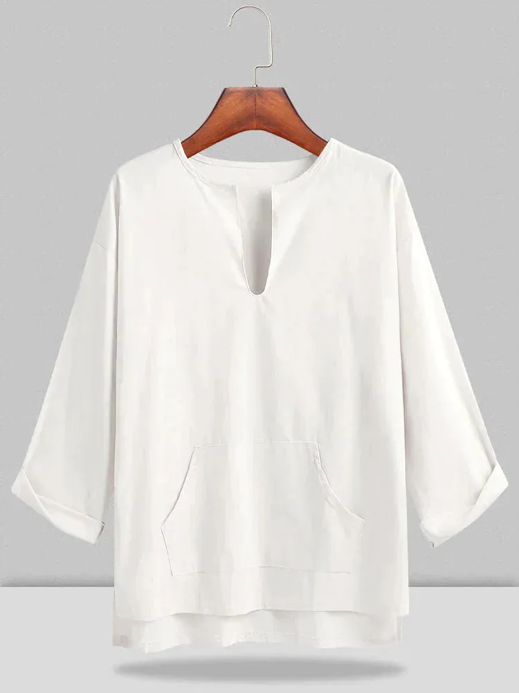 Cotton Style Three Quarter Sleeves Shirt