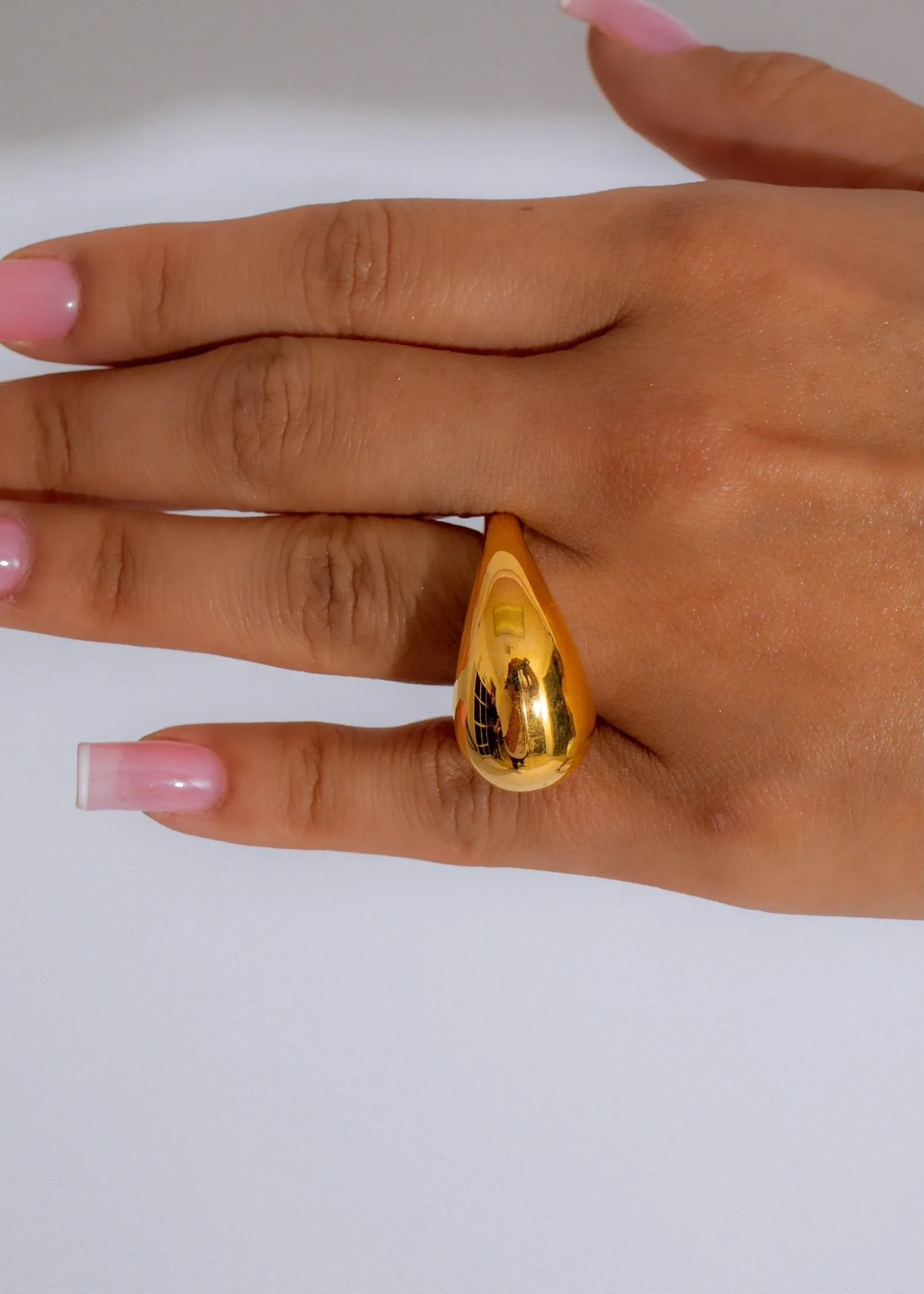 Crescent Hook Ring Gold