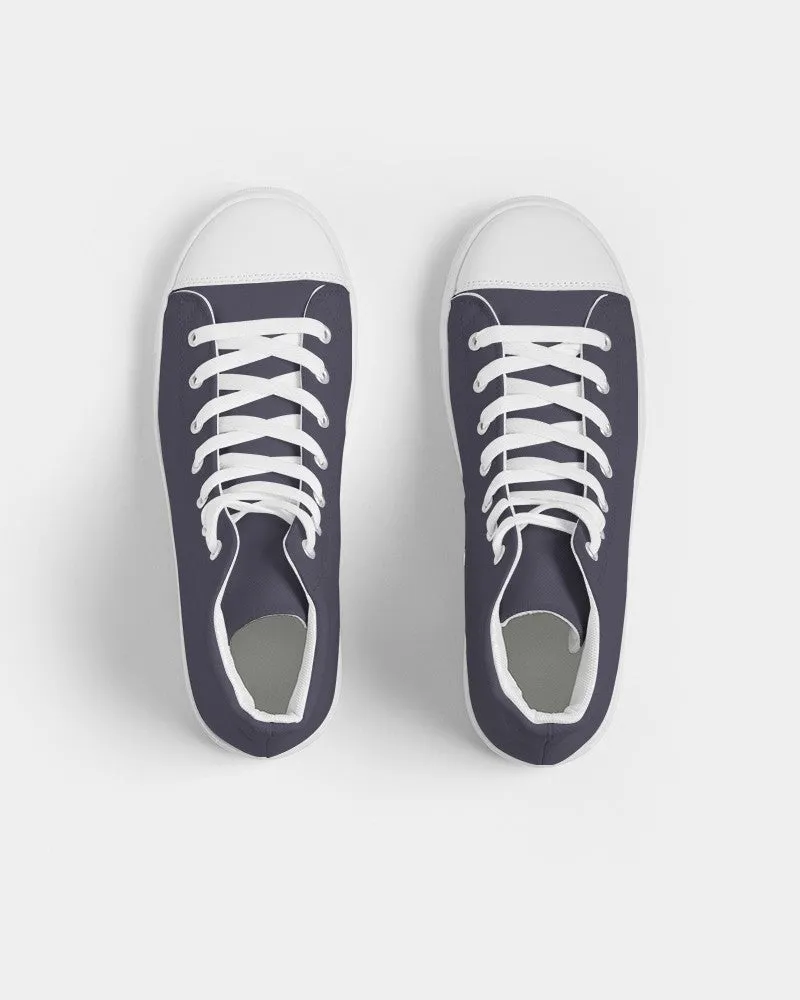 Dark Blue Gray Men's High-top Canvas Sneakers | Men's | Dark Pale Pastel Blue Gray | C30M30Y0K80