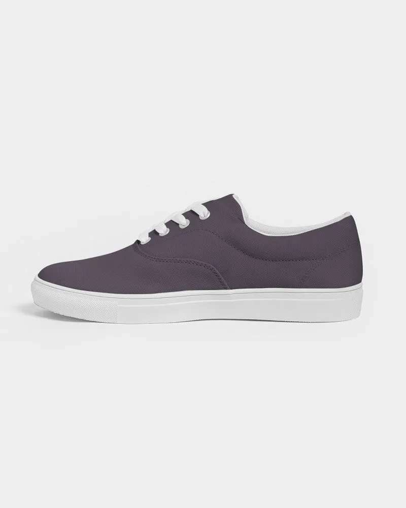 Dark Purple Gray Men's Canvas Sneakers | Men's | Dark Pale Pastel Purple Gray | C15M30Y0K80