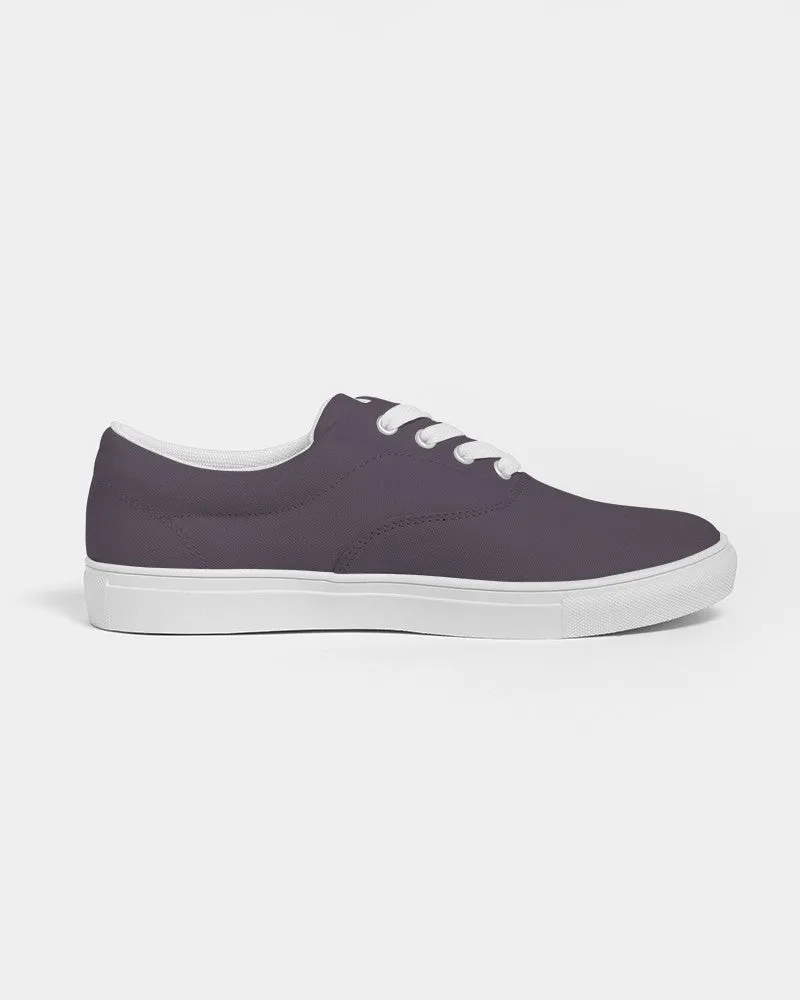 Dark Purple Gray Men's Canvas Sneakers | Men's | Dark Pale Pastel Purple Gray | C15M30Y0K80