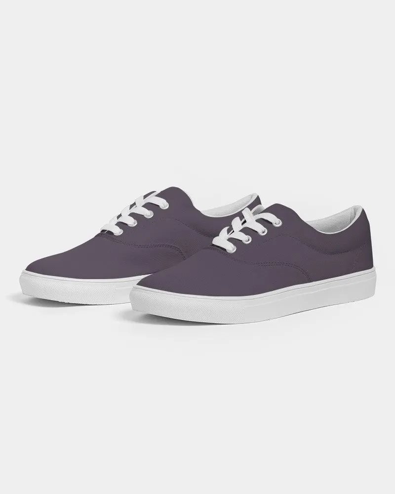 Dark Purple Gray Men's Canvas Sneakers | Men's | Dark Pale Pastel Purple Gray | C15M30Y0K80