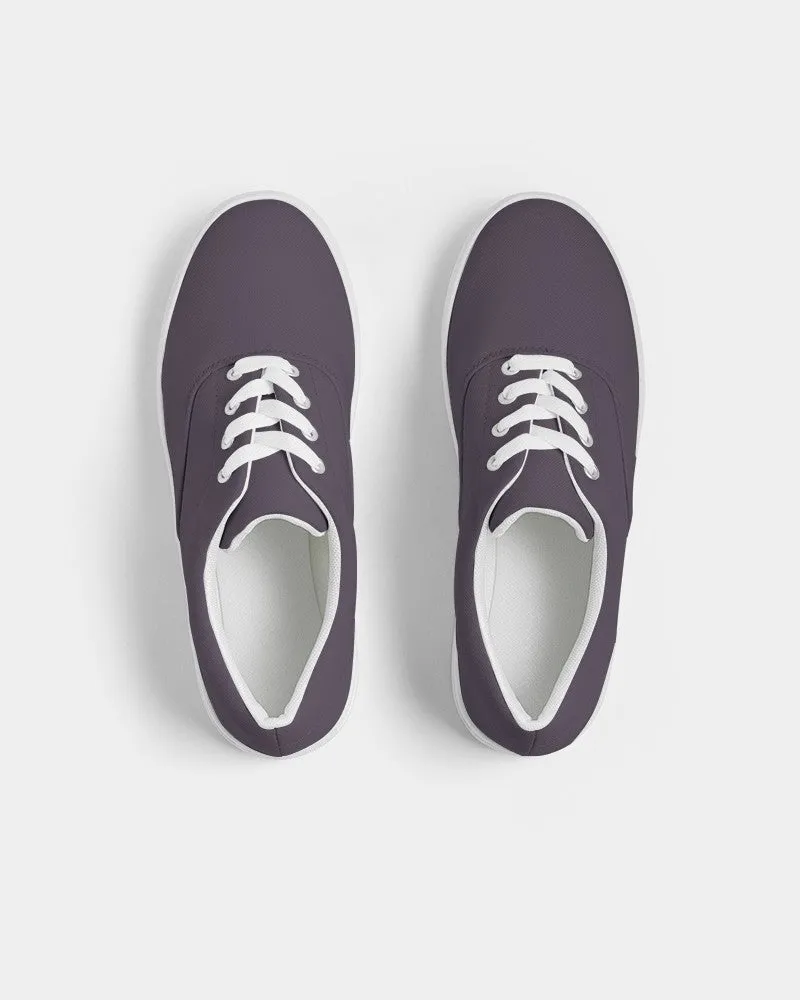 Dark Purple Gray Men's Canvas Sneakers | Men's | Dark Pale Pastel Purple Gray | C15M30Y0K80