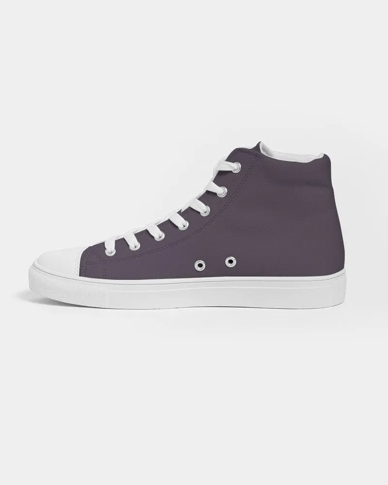 Dark Purple Gray Women's High-top Canvas Sneakers | Women's | Dark Pale Pastel Purple Gray | C15M30Y0K80