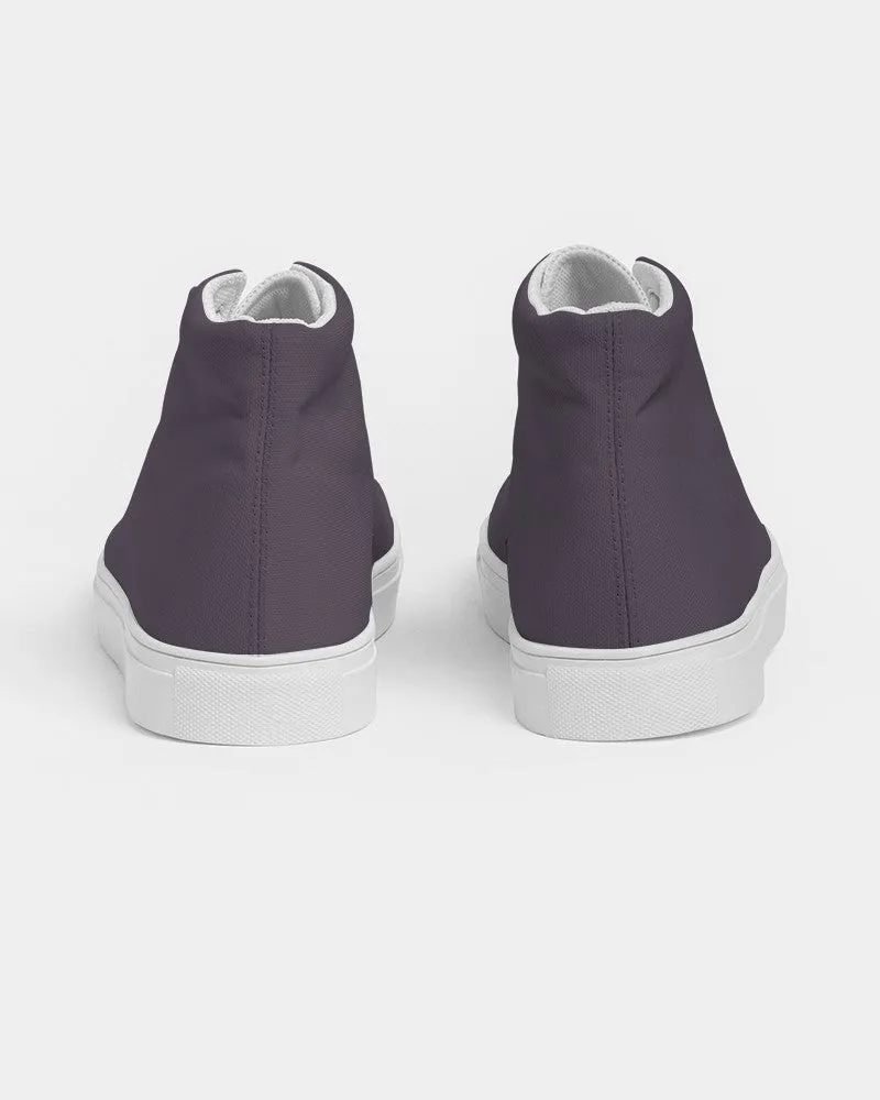 Dark Purple Gray Women's High-top Canvas Sneakers | Women's | Dark Pale Pastel Purple Gray | C15M30Y0K80