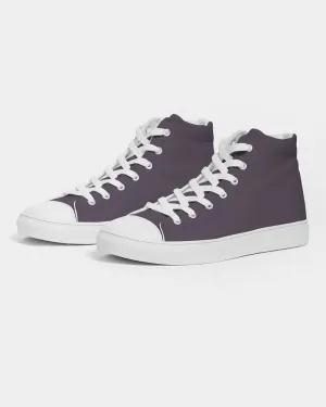 Dark Purple Gray Women's High-top Canvas Sneakers | Women's | Dark Pale Pastel Purple Gray | C15M30Y0K80