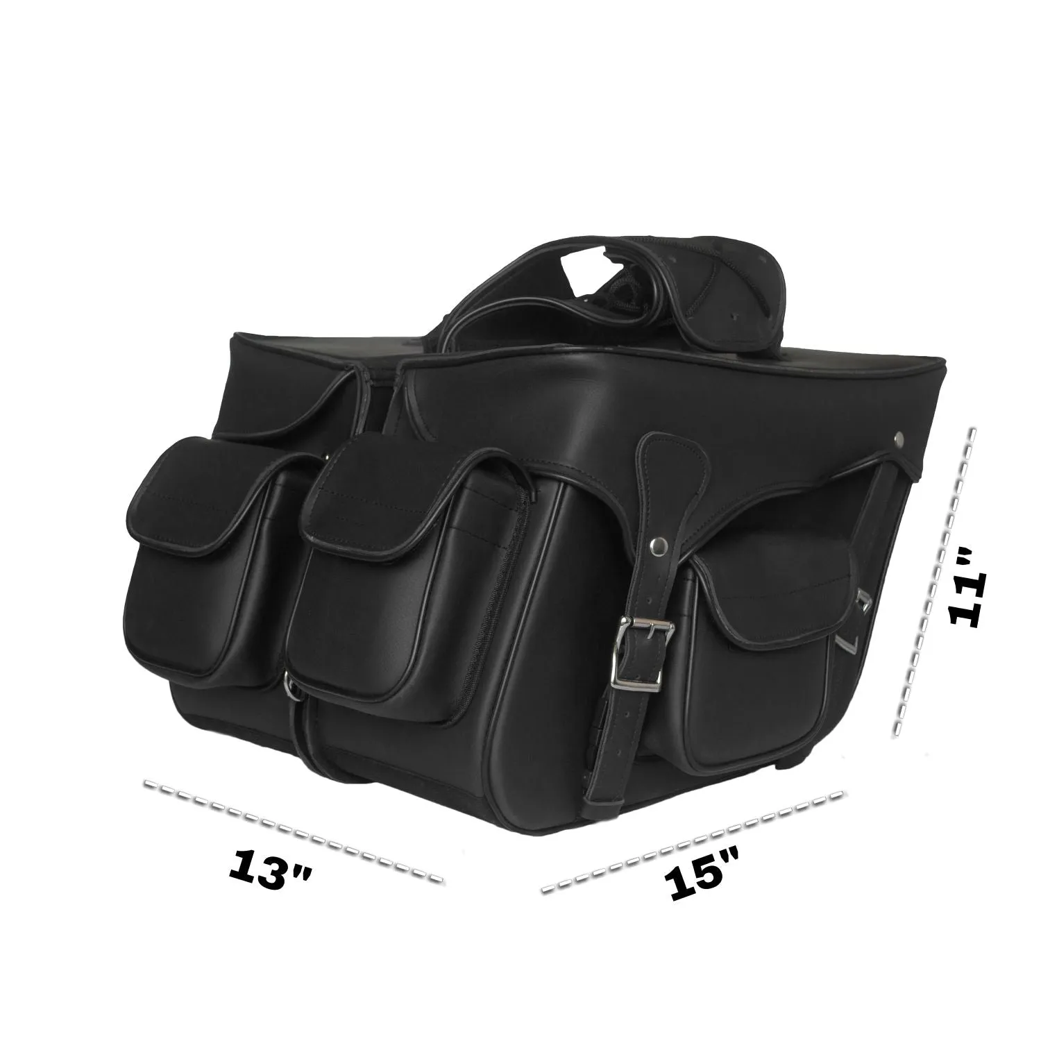 Dream Apparel No-Stud Motorcycle Black Saddlebag