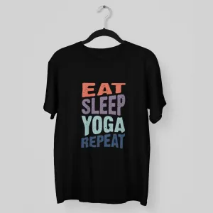 Eat Sleep Yoga Repeat Round Neck Half Sleeve Classic T-Shirt