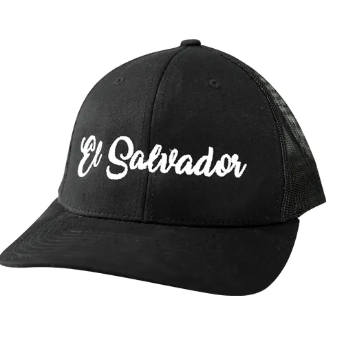 El Salvador Embroidered Black Cap - Unisex