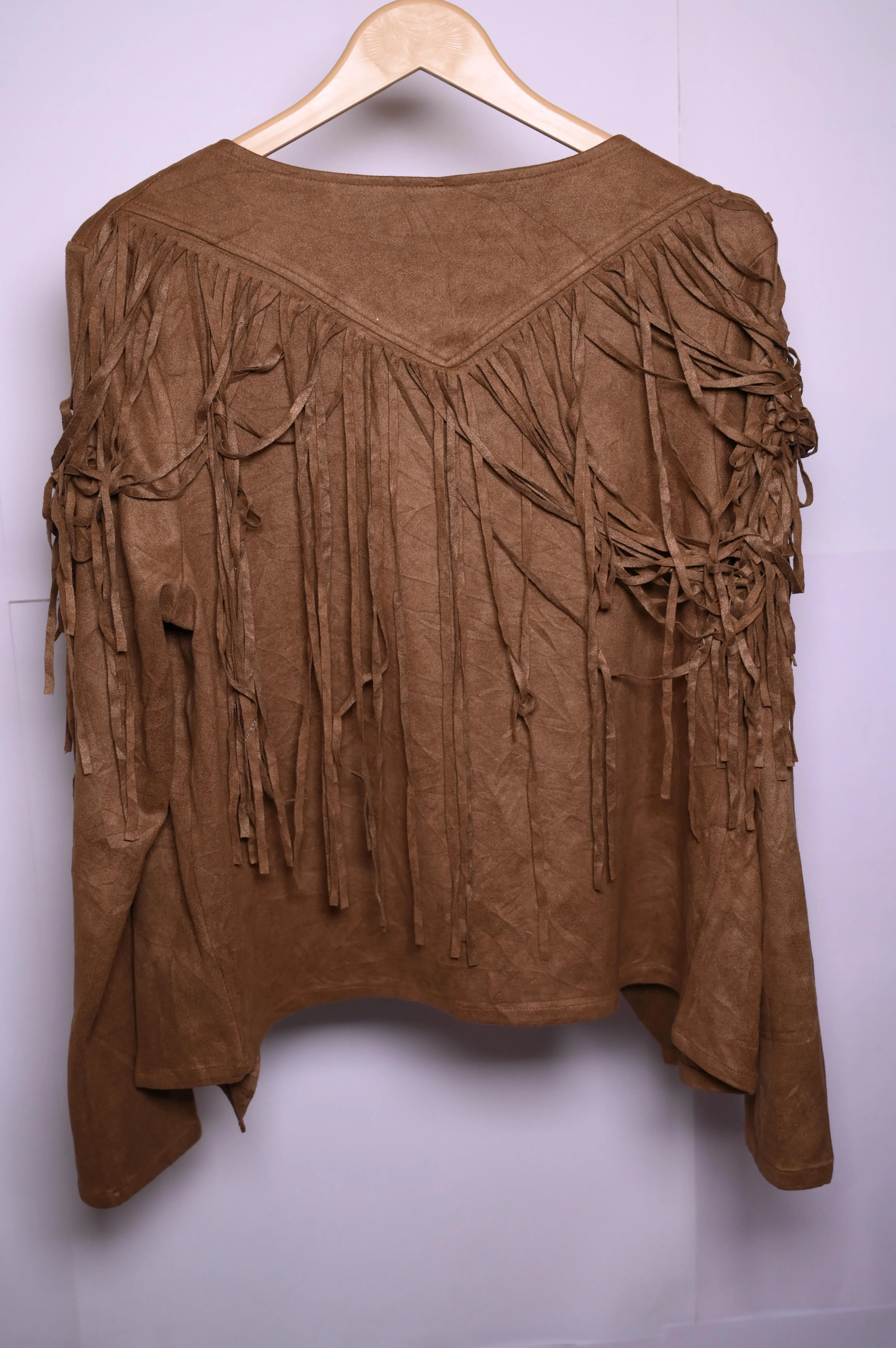 Elegant Brown Polyester Shrug