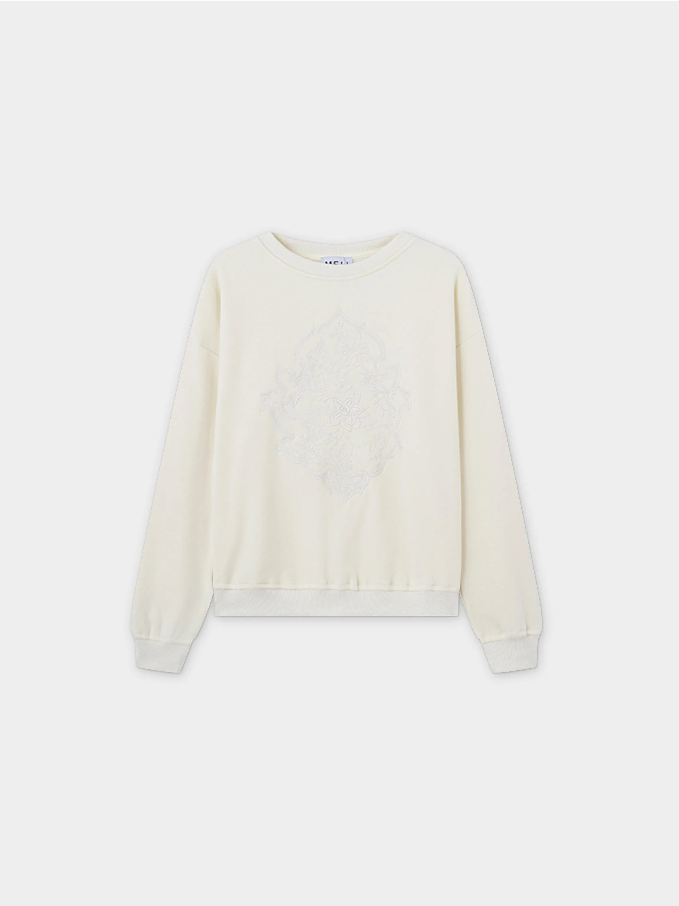 Embroidered Sweatshirt-Bone