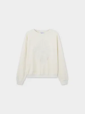 Embroidered Sweatshirt-Bone