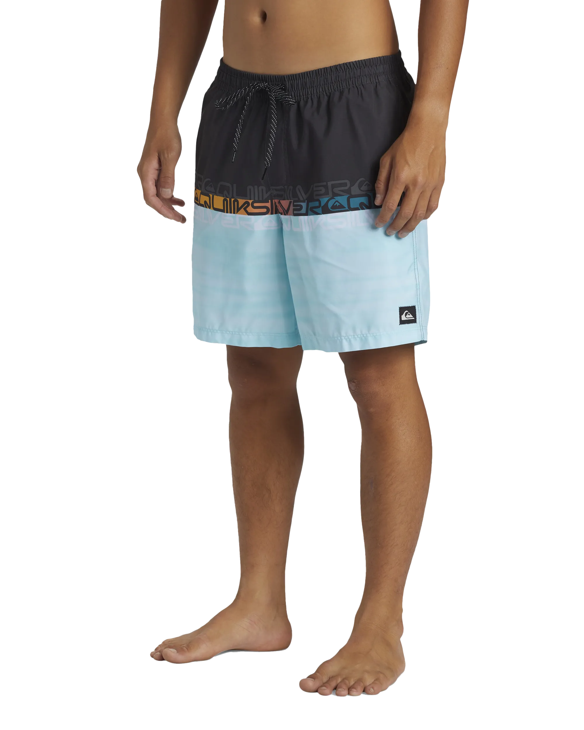 Everyday Wordblock Volley Shorts in Tarmac