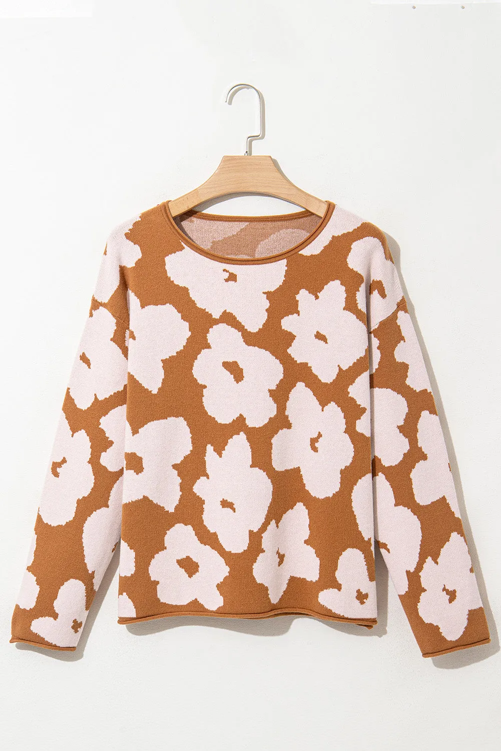 Floral Crewneck Long Sleeve Sweater