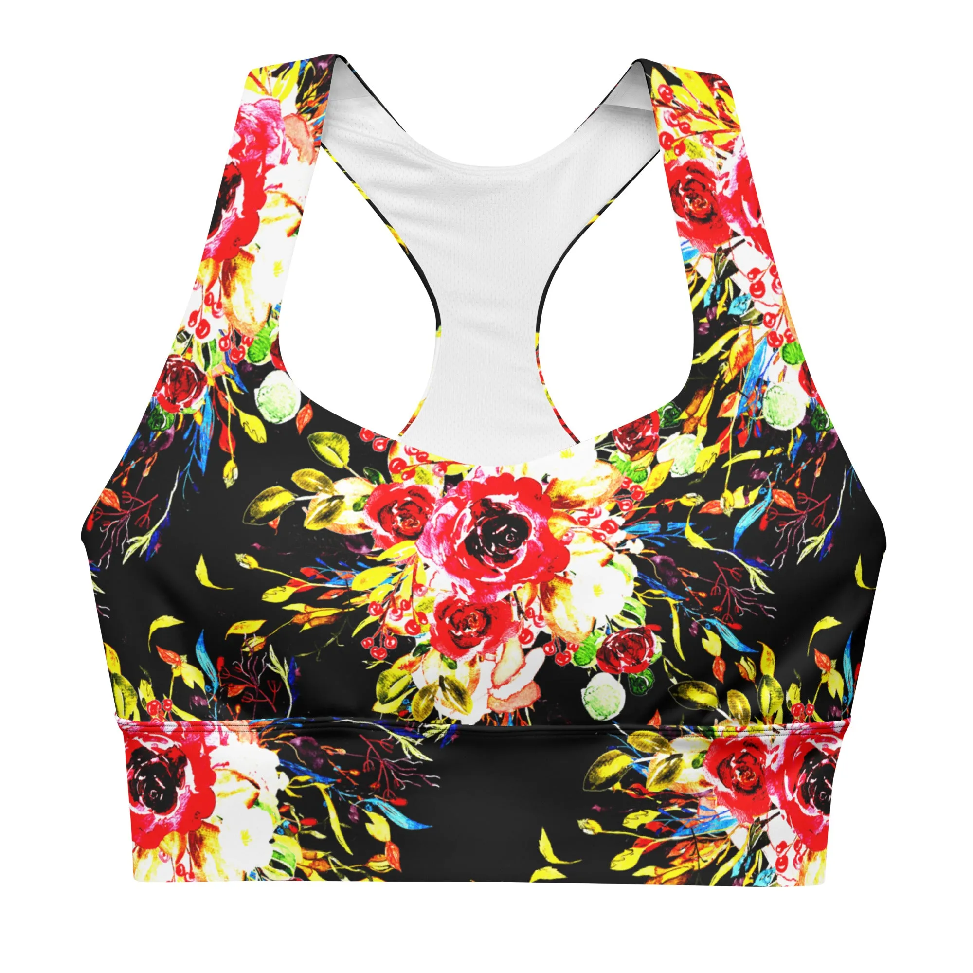 Floral Print Best Longline Sports Bra