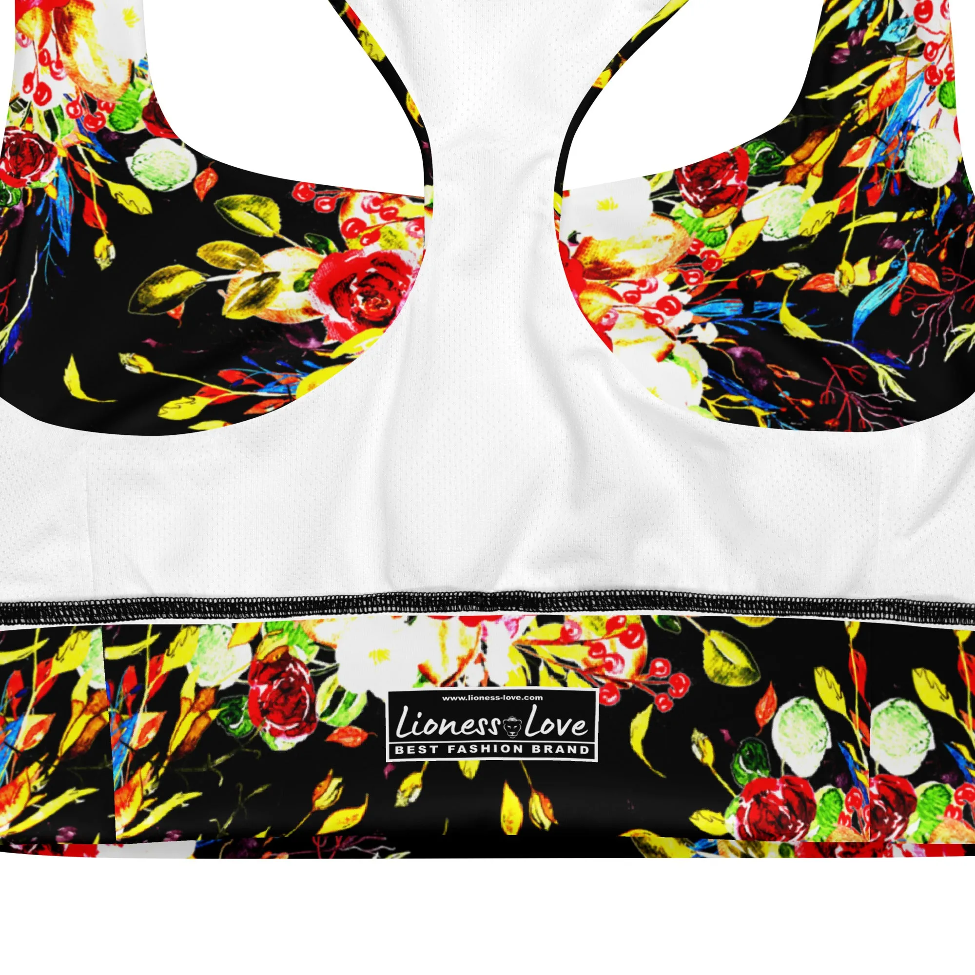 Floral Print Best Longline Sports Bra