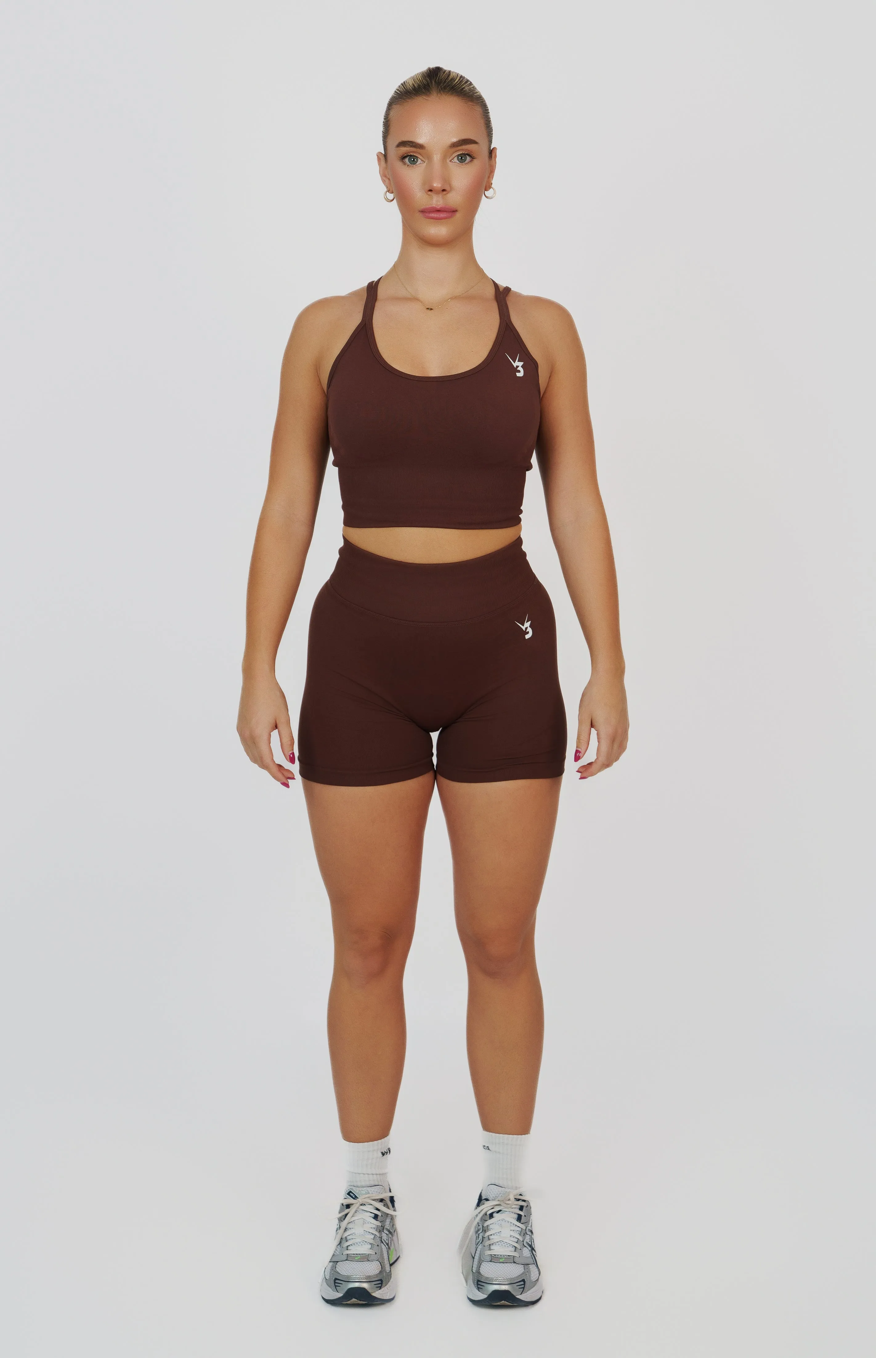 Form Seamless Scrunch Shorts & Sports Bra Set - Chestnut Brown