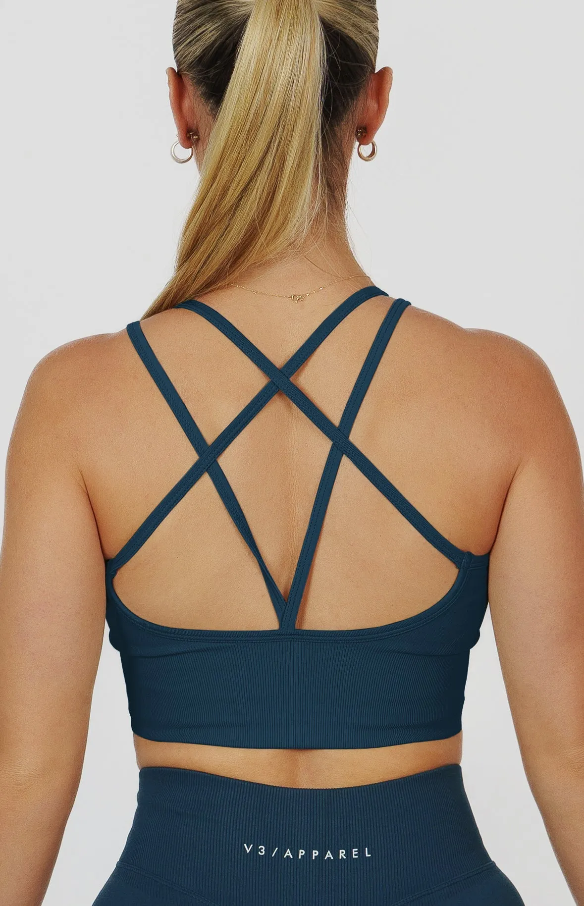 Form Seamless Strappy Sports Bra - Deep Turquoise