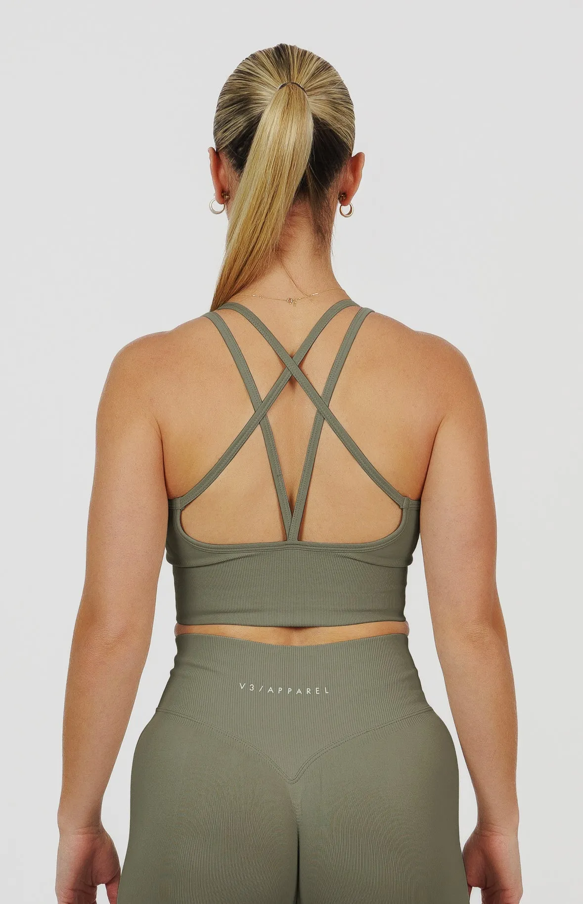 Form Seamless Strappy Sports Bra - Olive Green