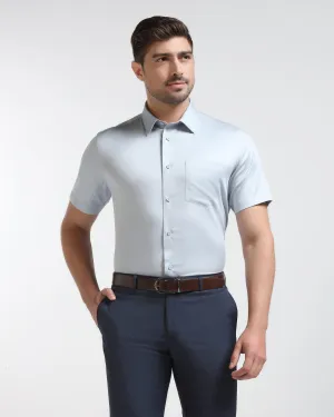 Formal Half Sleeve Ice Blue Solid Shirt - Ericsel