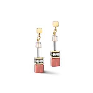 GeoCUBE® Iconic Precious earrings red-beige