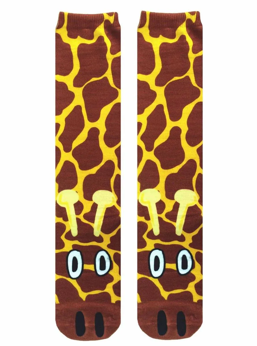 Giraffe Photo Print Knee High Socks