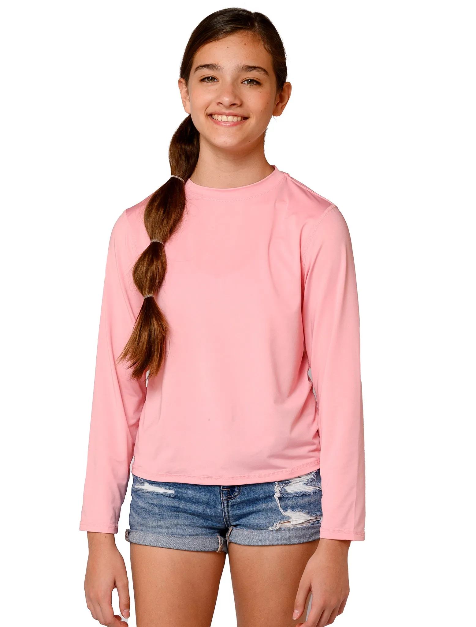 Girls' long sleeve crew neck sun-shirts