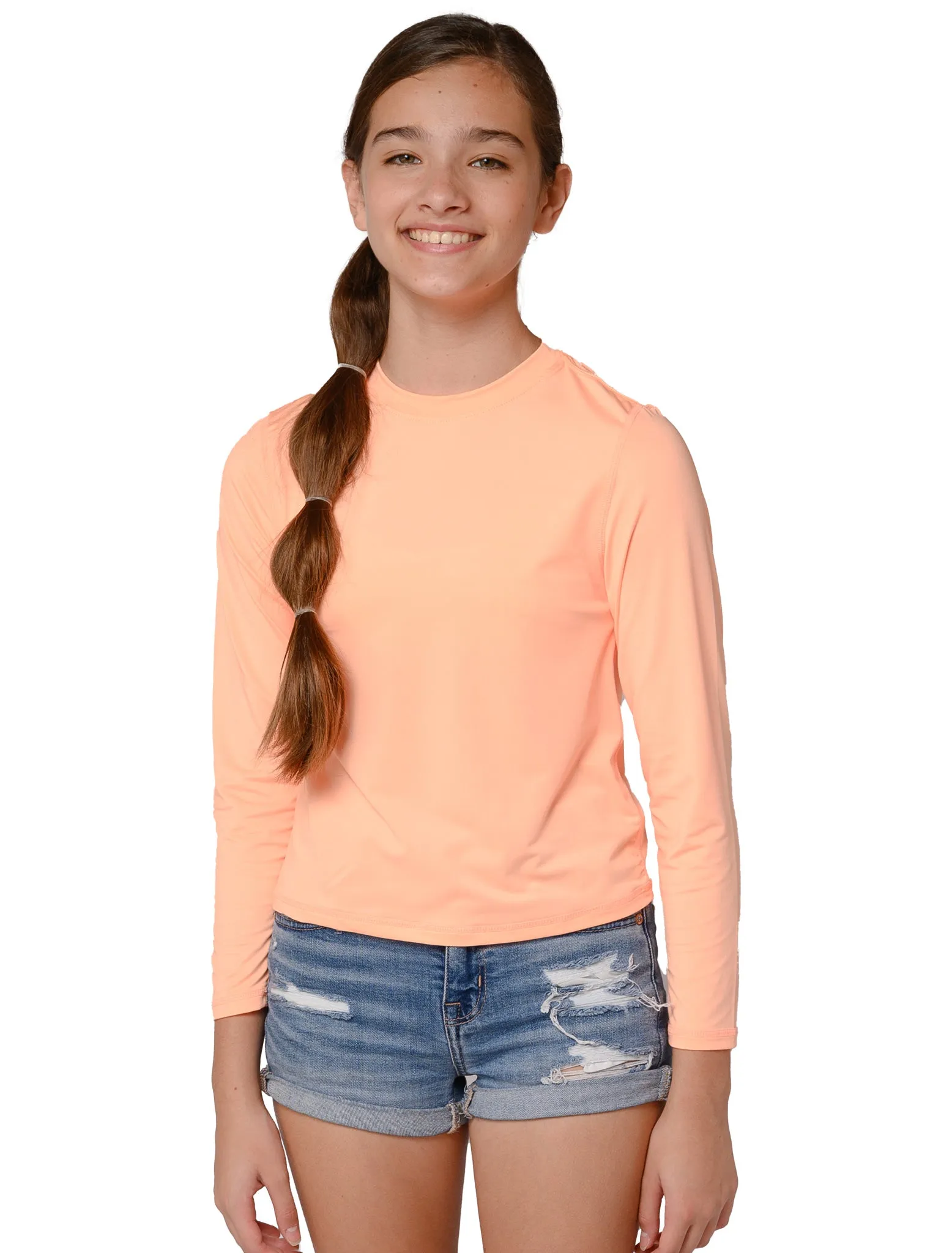 Girls' long sleeve crew neck sun-shirts