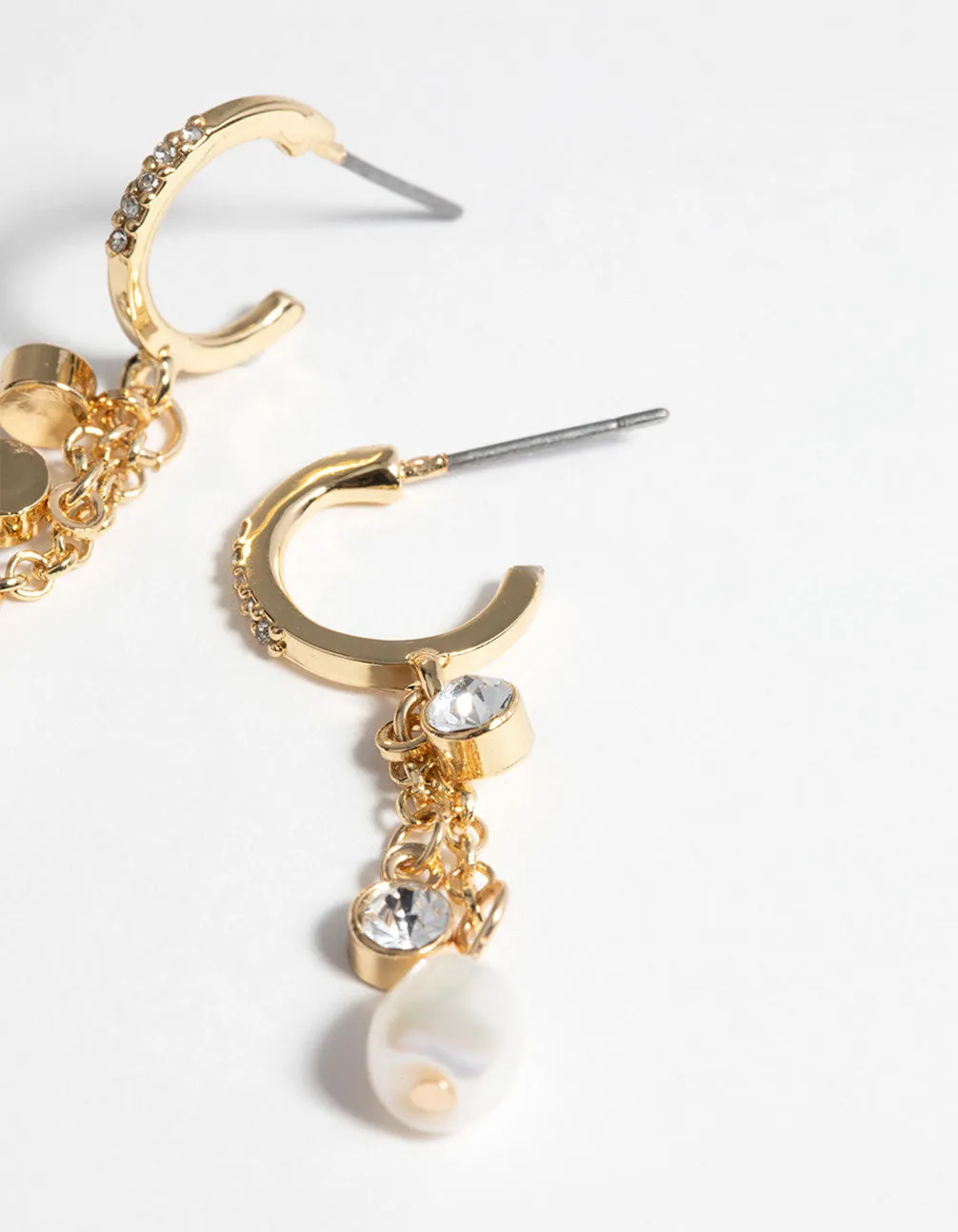 Gold Plated Drop Earrings with Freshwater Pearls