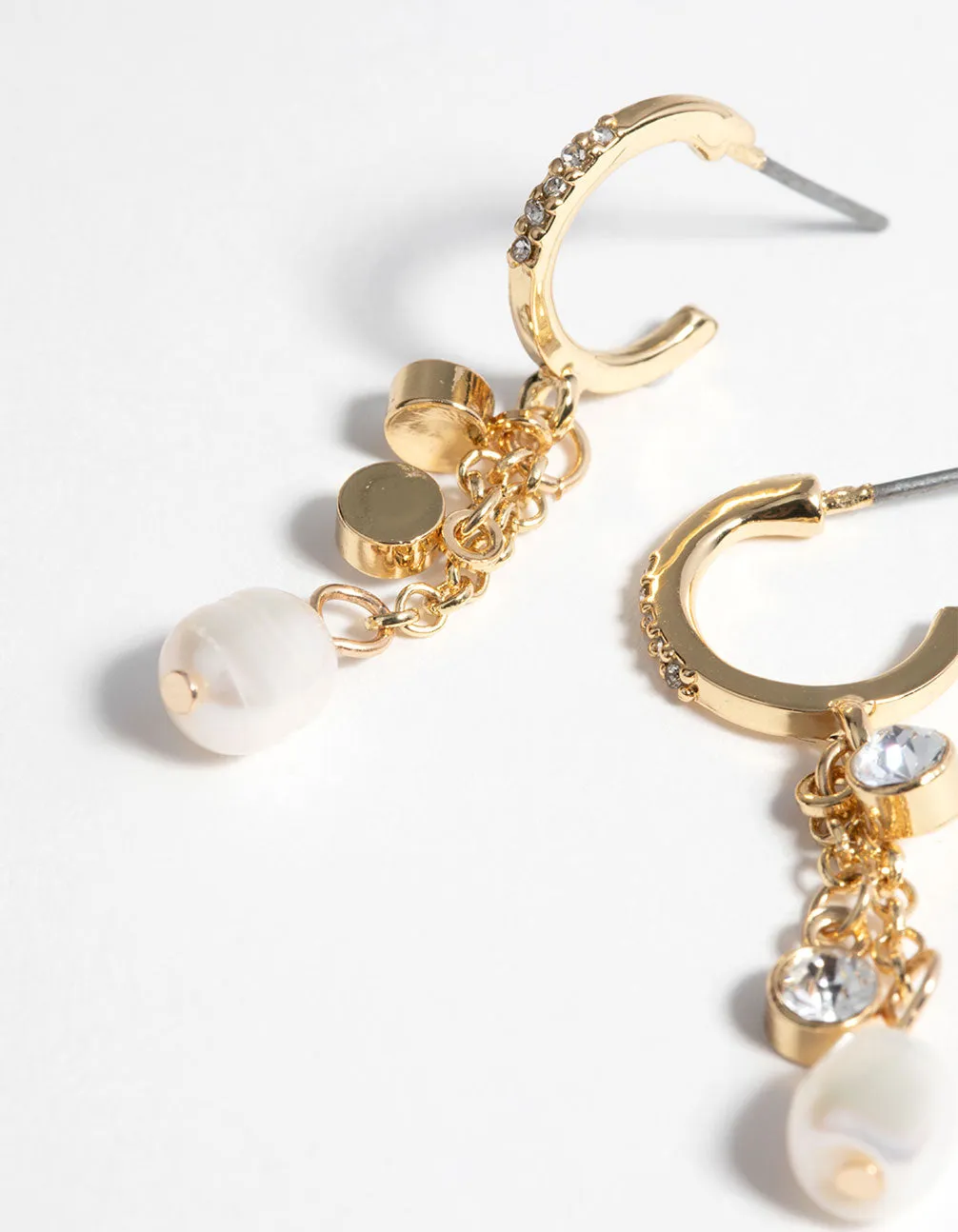 Gold Plated Drop Earrings with Freshwater Pearls