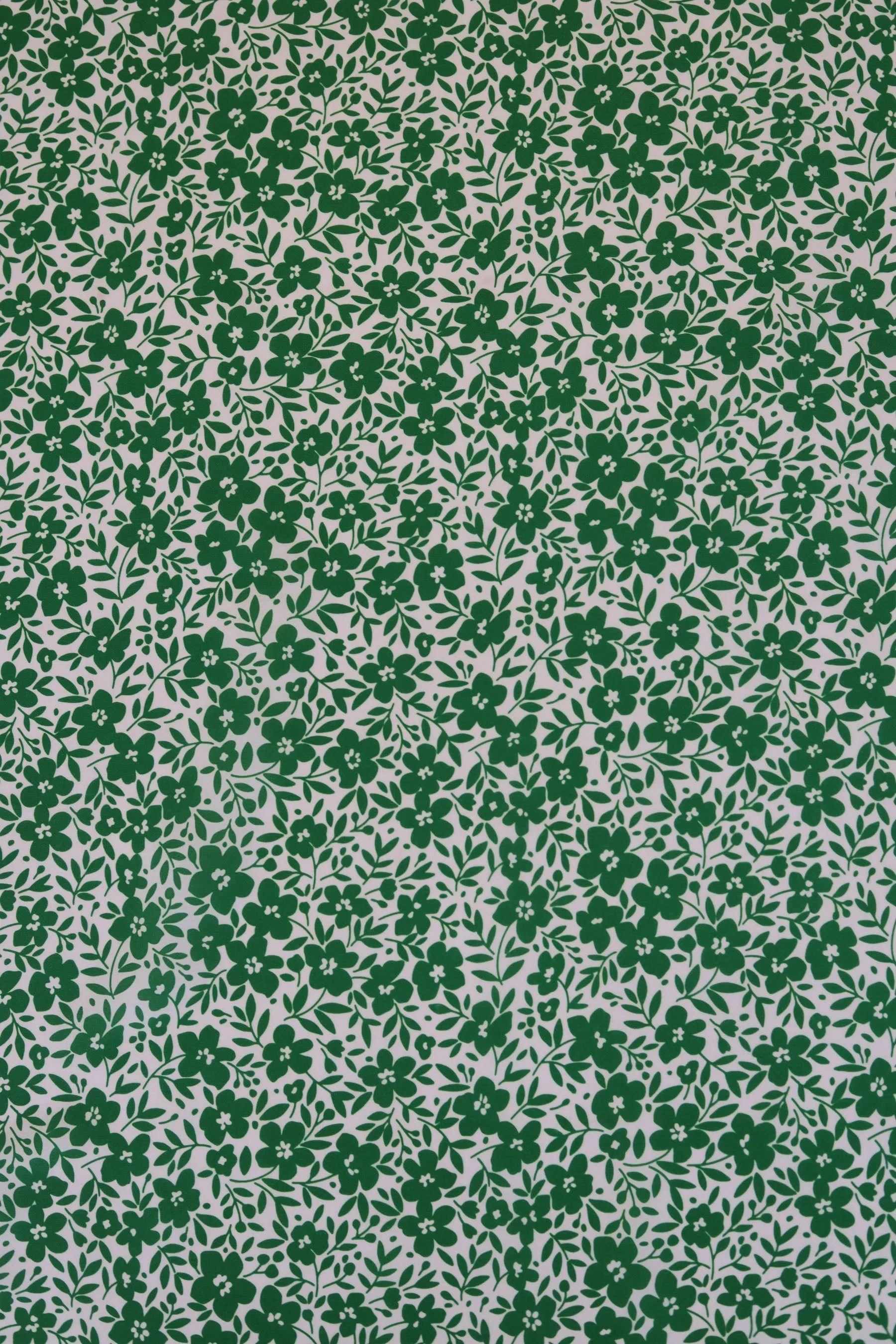 Green Ditsy Floral Pattern Printed Muslin Fabric