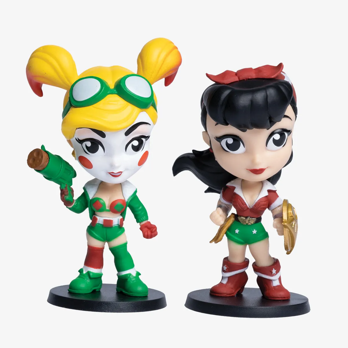 Harley Quinn and Wonder Woman Holiday Edition DC Lil Bombshells Vinyl Figures (Cryptozoic Exclusive)