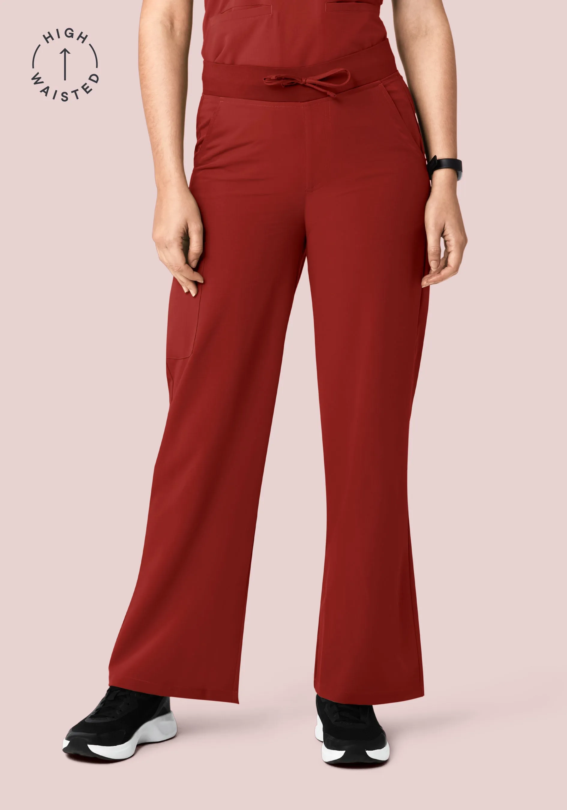 High Waisted Wide Leg Rosewood