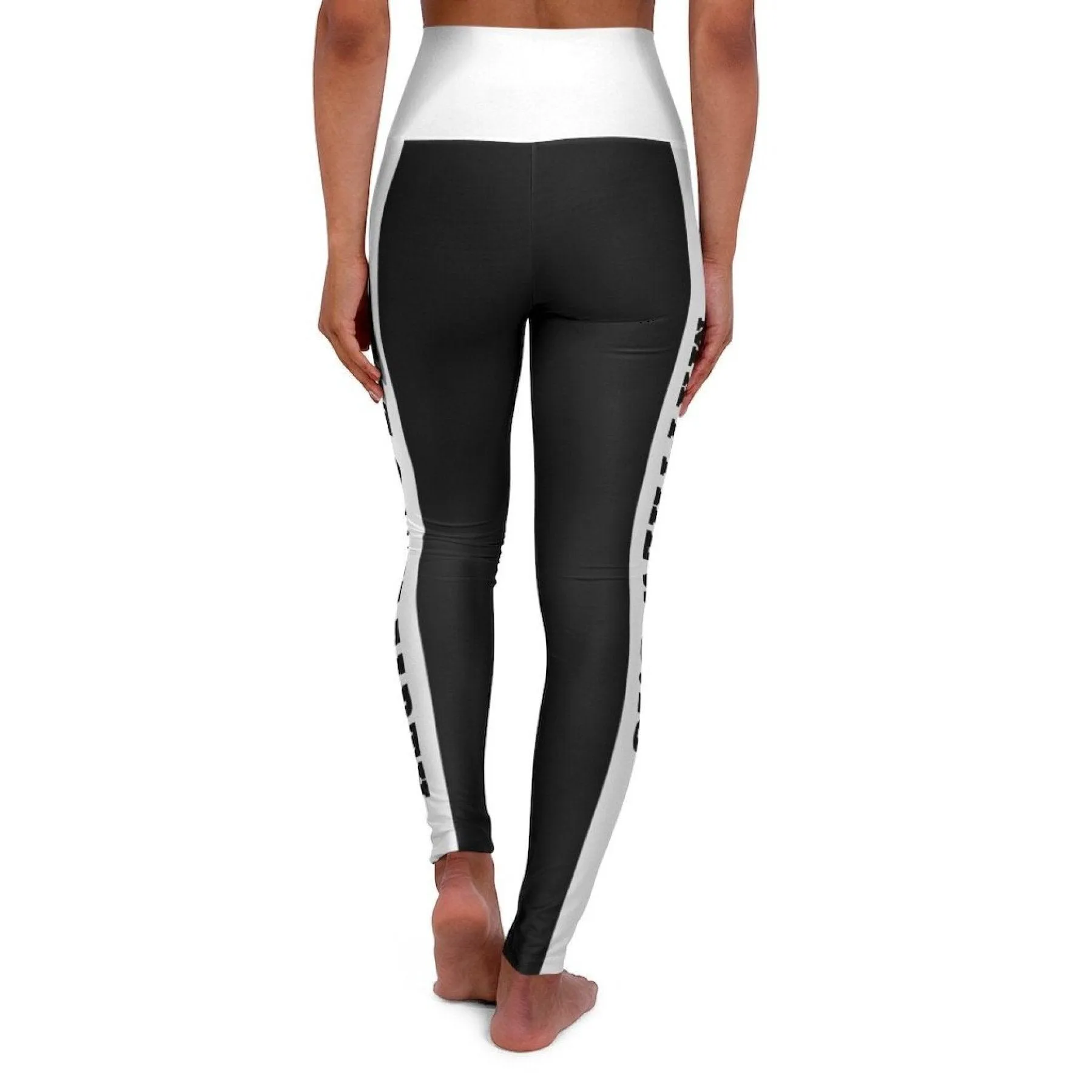 High Waisted Yoga Leggings, Black And White Salt Of The Earth Matthew