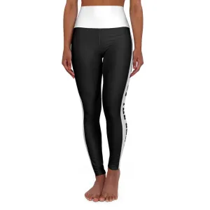 High Waisted Yoga Leggings, Black And White Salt Of The Earth Matthew