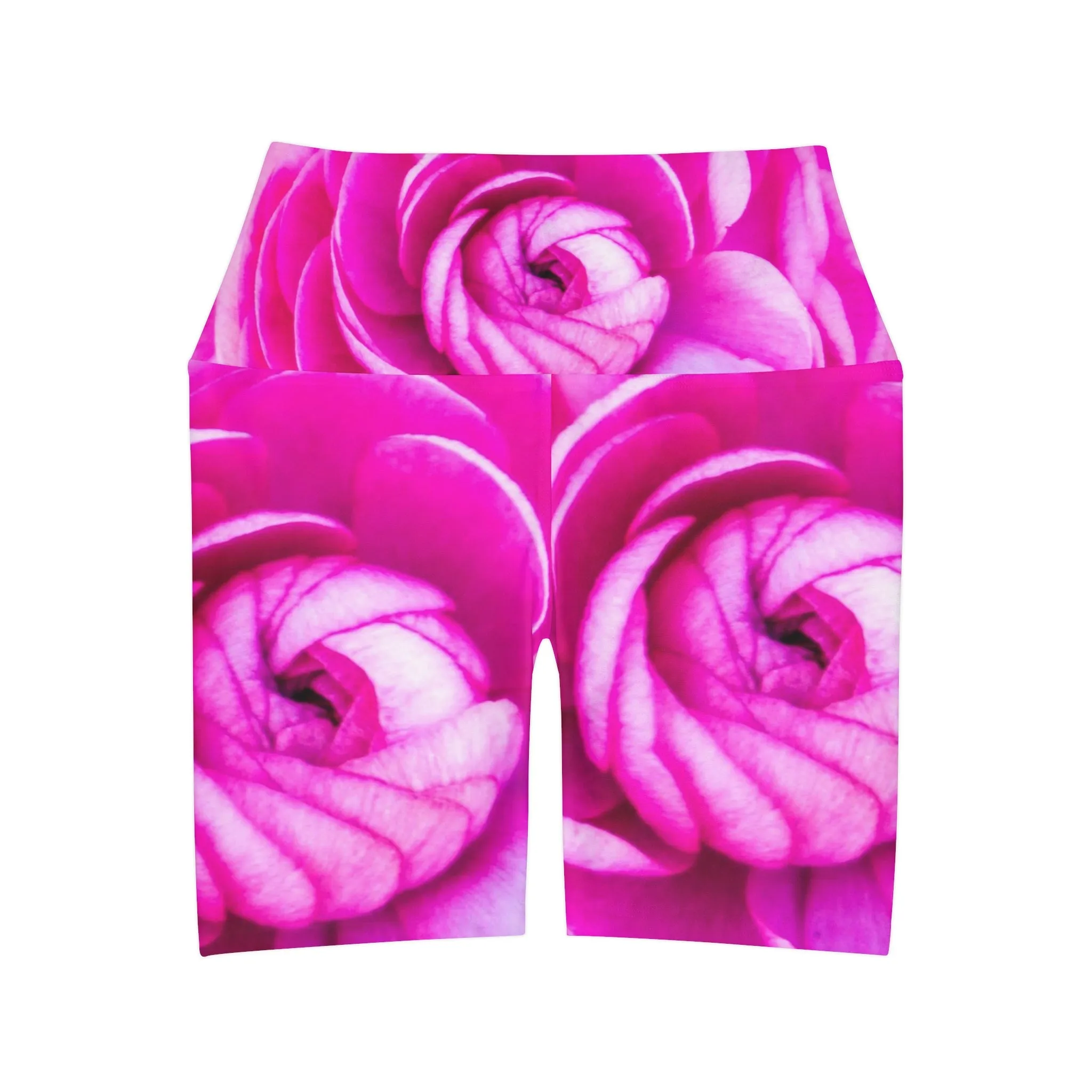 High Waisted Yoga Shorts|Pink Rose Boho Shorts