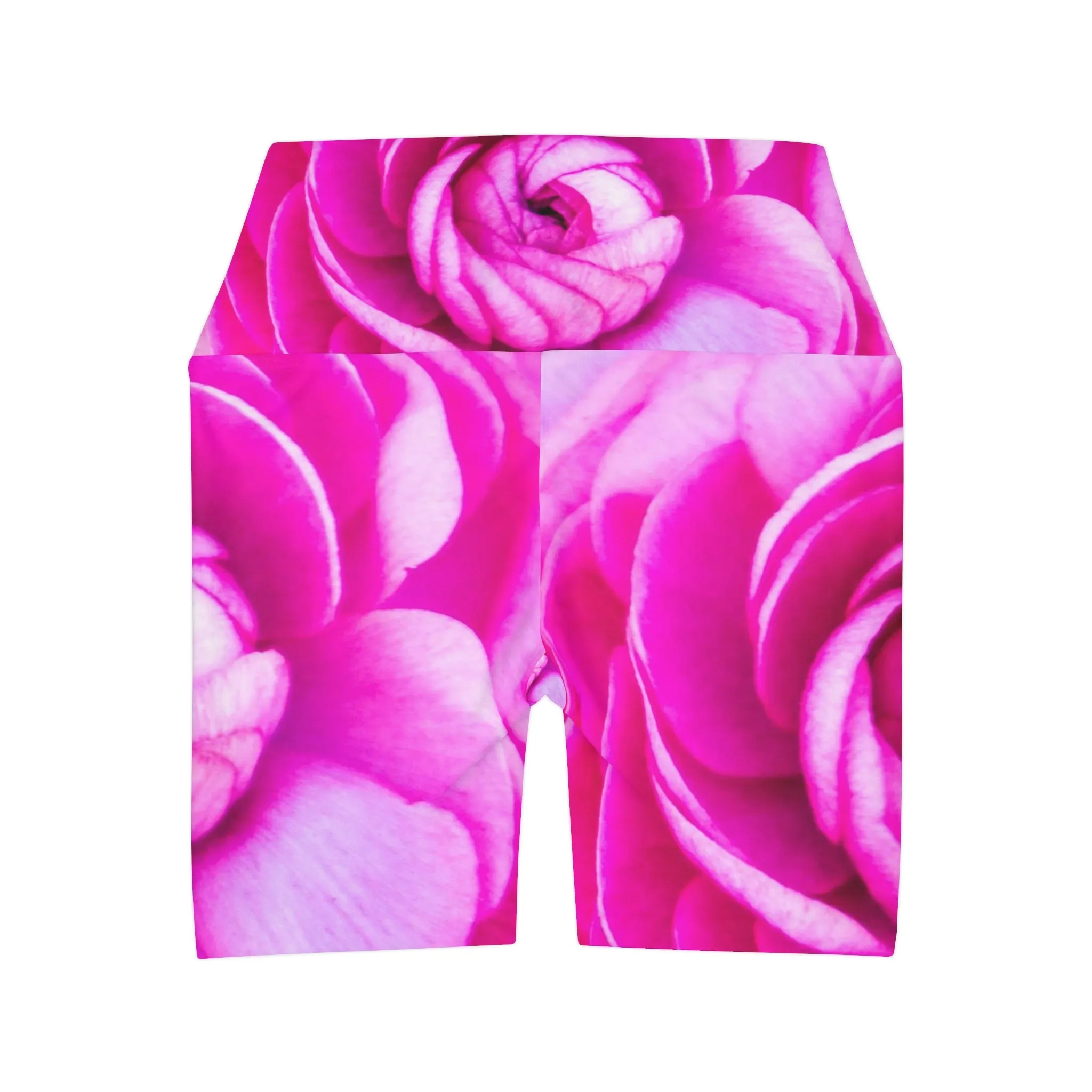 High Waisted Yoga Shorts|Pink Rose Boho Shorts