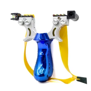 Hot sale twin wire resin 98K blue handle portable slingshot with Infrared laser light for shooting