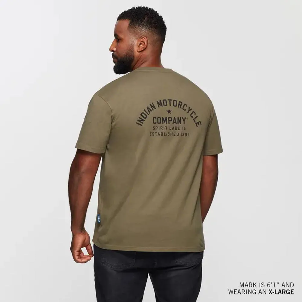 Indian Motorcycle  Mens Established 1901 IMC T-Shirt Tee Lightweight Comfy Khaki