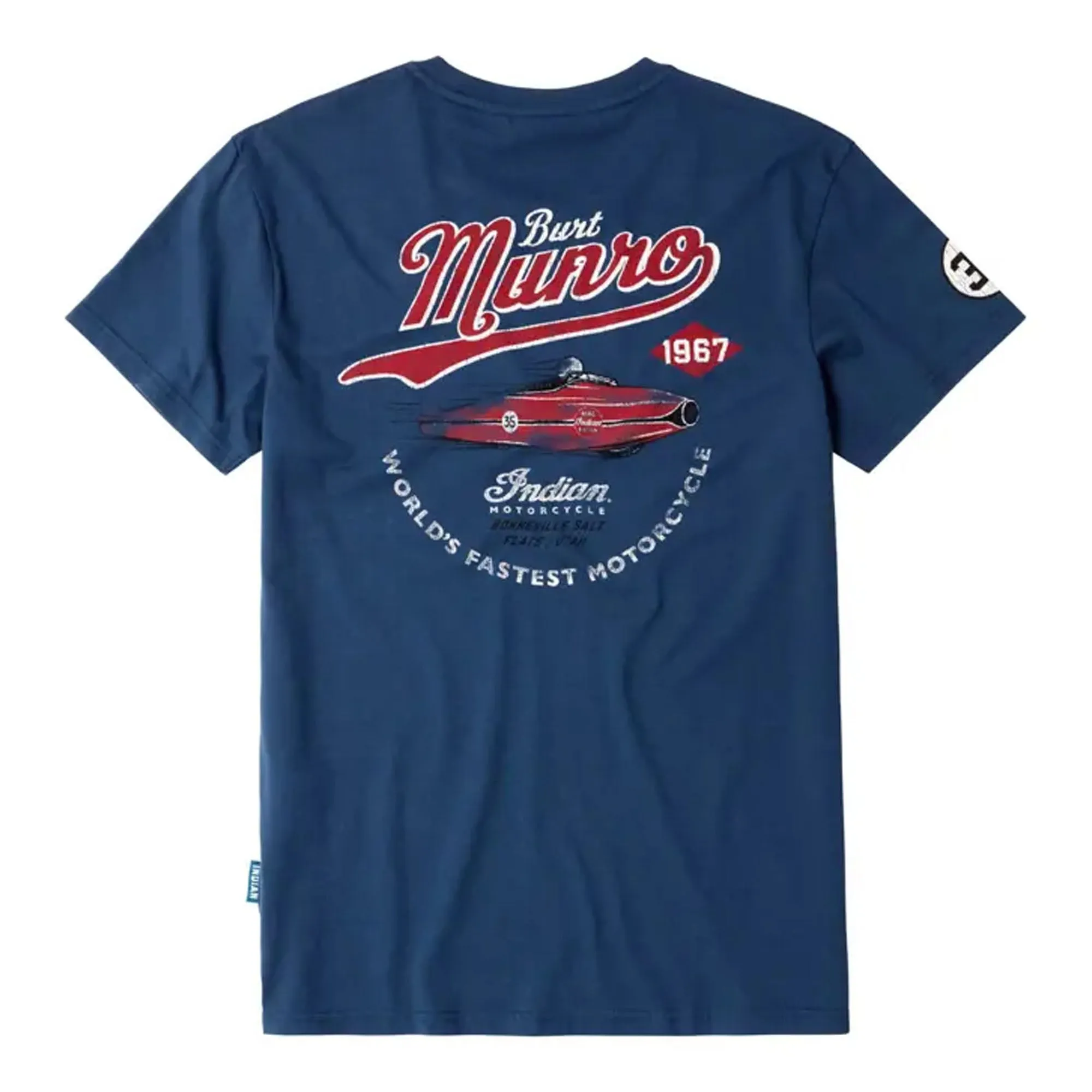 Indian Motorcycle  Polaris Mens Streamliner T-Shirt Tee Soft Lightweight Comfortable Blue