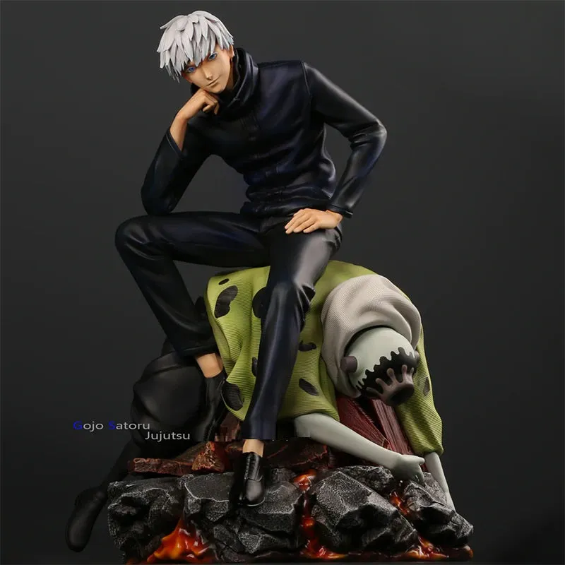 Jujutsu Kaisen Gojo Satoru Sitting on Jogo Action Figure  | 25 Cms |